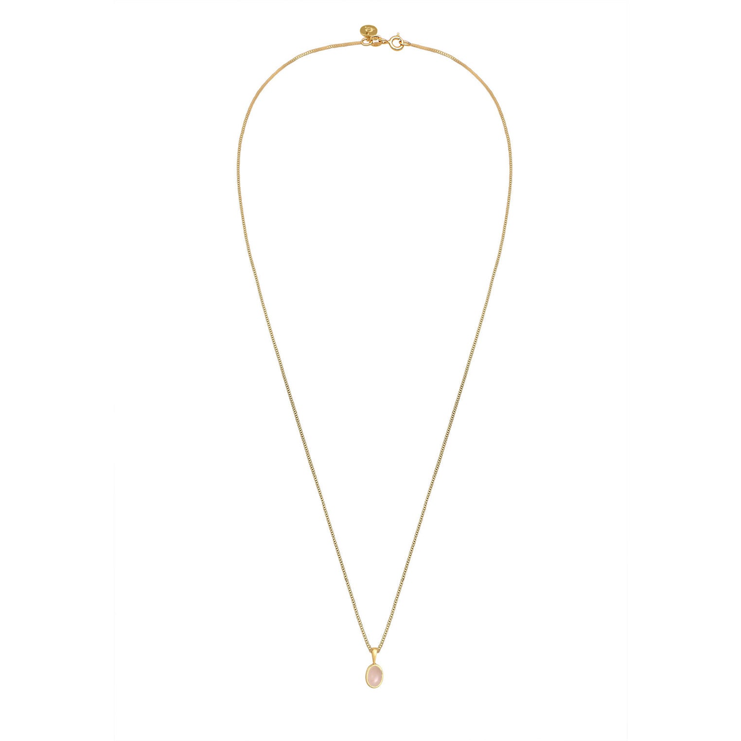 Gold - Elli PREMIUM | Venezianer-Halskette | Quarz ( Rosa ) | 925 Sterling Silber vergoldet