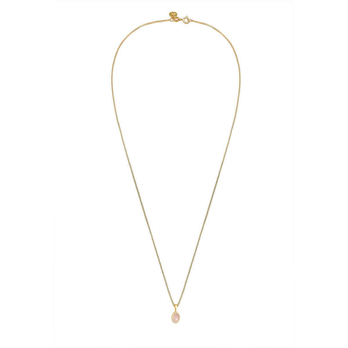 Gold - Elli PREMIUM | Venezianer-Halskette | Quarz ( Rosa ) | 925 Sterling Silber vergoldet