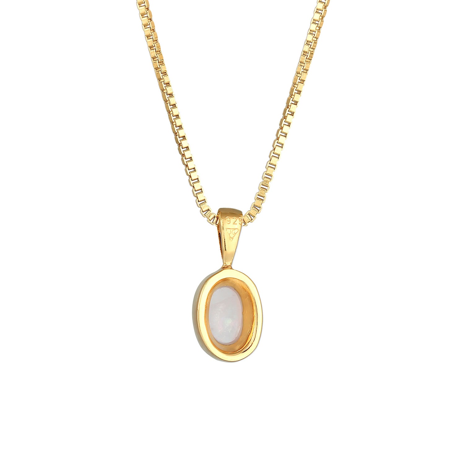 Gold - Elli PREMIUM | Venezianer-Halskette | Quarz ( Rosa ) | 925 Sterling Silber vergoldet