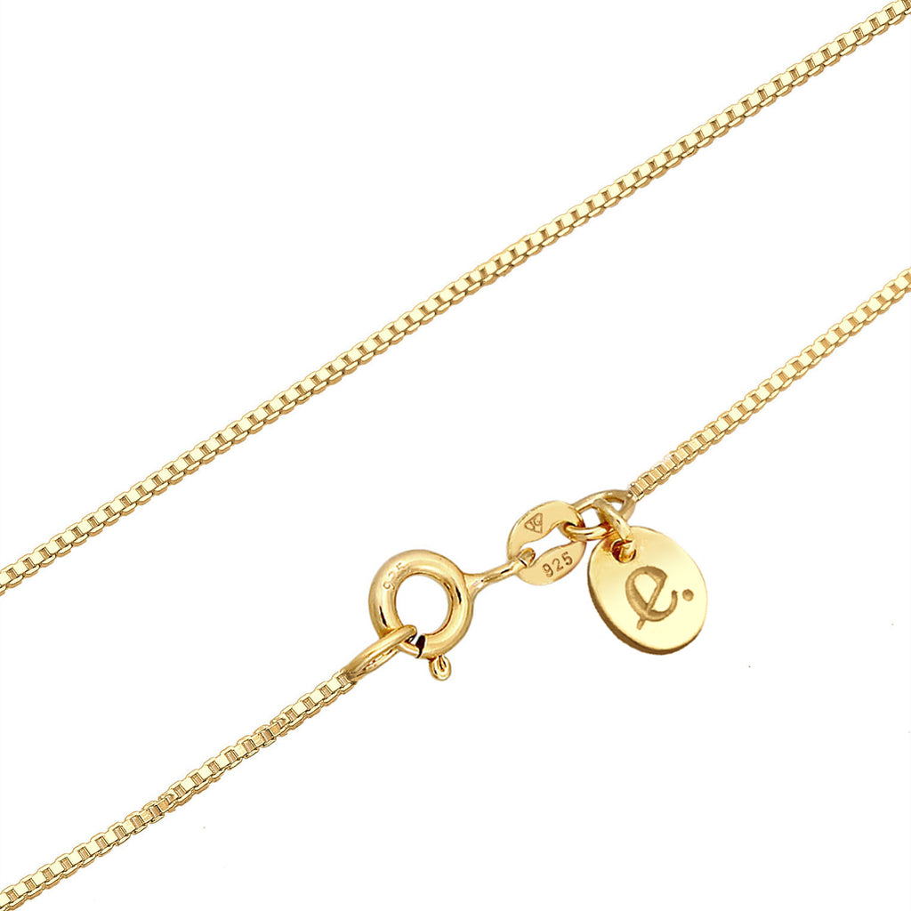 Gold - Elli PREMIUM | Venezianer-Halskette | Quarz ( Rosa ) | 925 Sterling Silber vergoldet