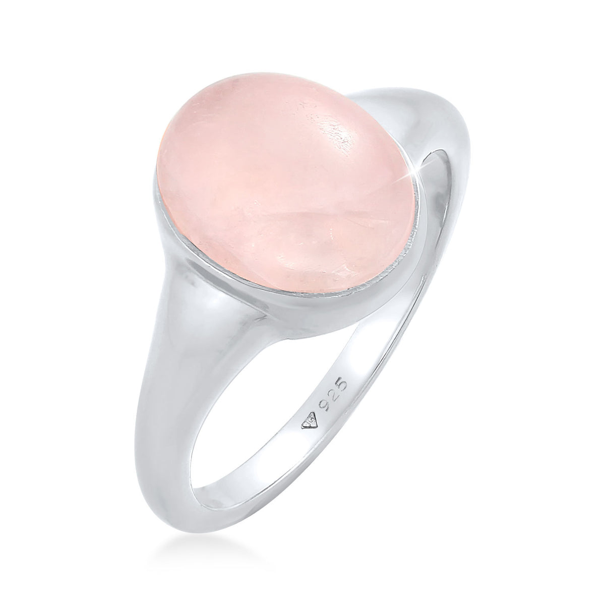 Silber - Elli | Siegelring | Quarz ( Rosa ) | 925er Sterling Silber