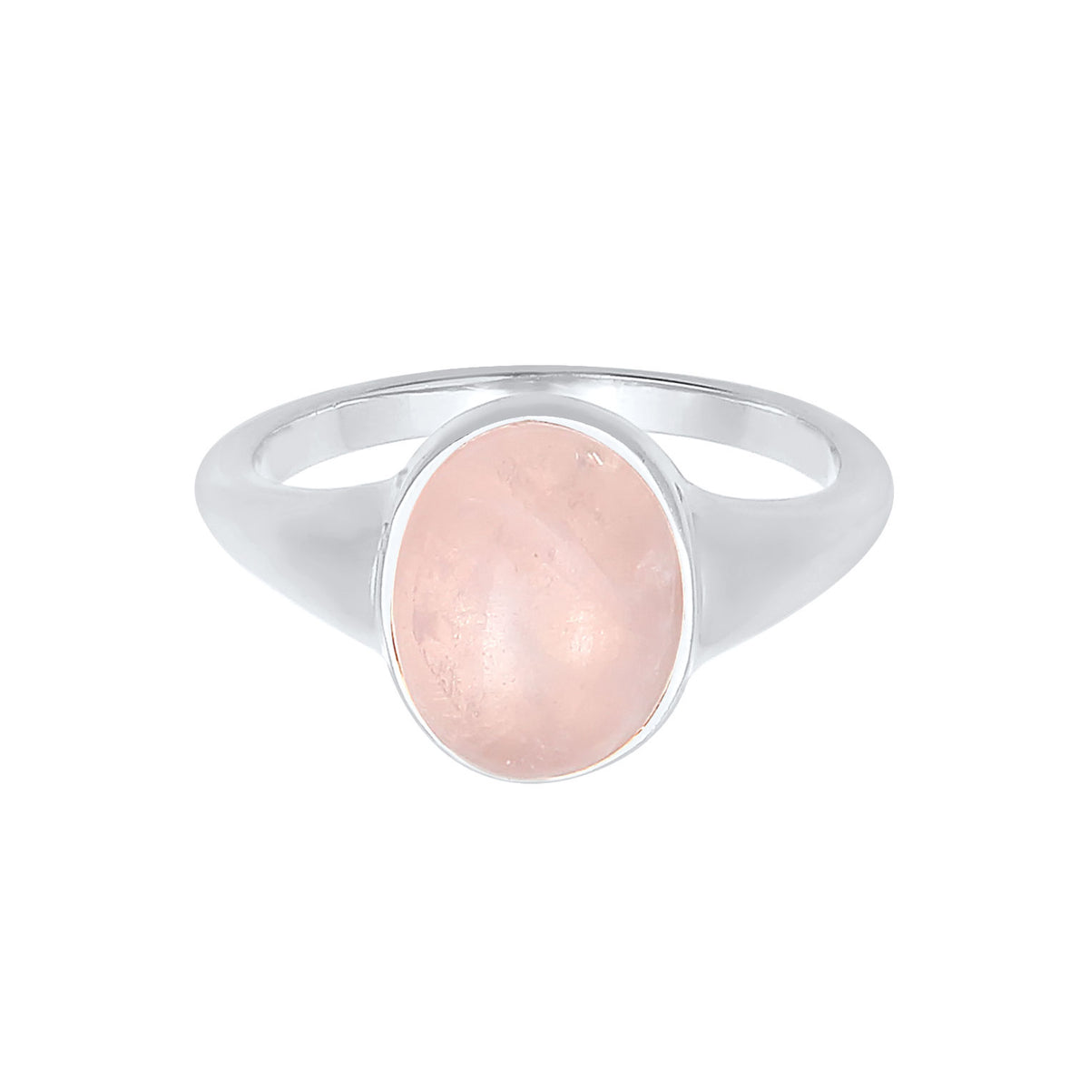 Silber - Elli | Siegelring | Quarz ( Rosa ) | 925er Sterling Silber