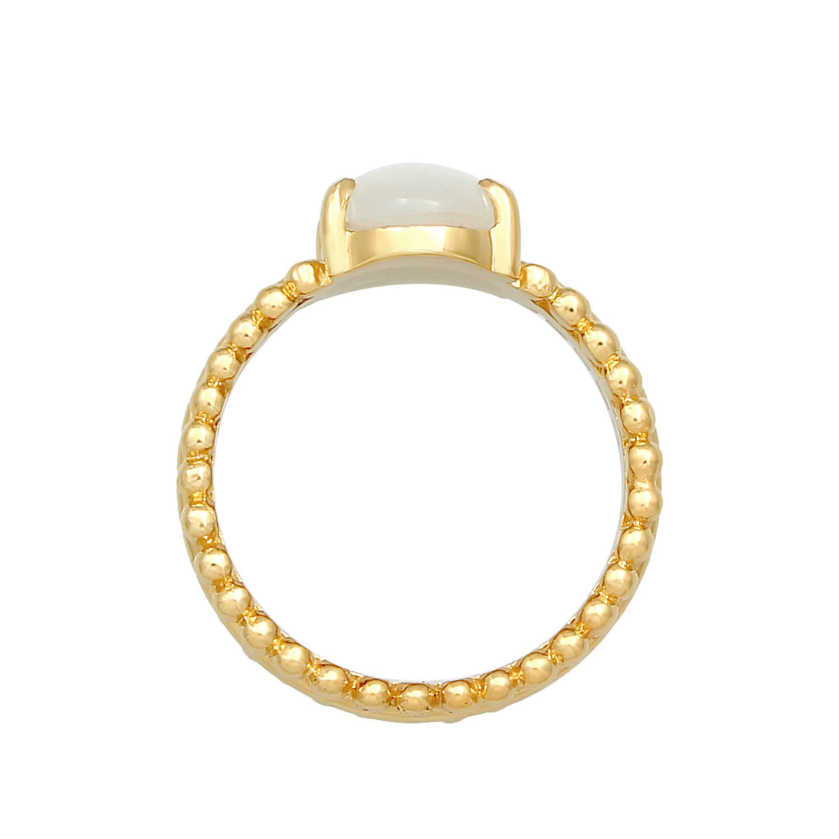 Gold - Elli PREMIUM | Ring | Mondstein ( Weiß ) | 925 Sterling Silber vergoldet