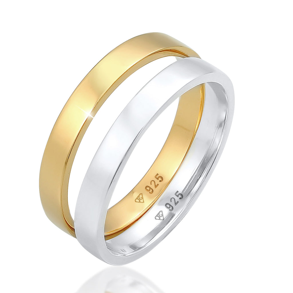 Silber - Elli | Bandring | 925 Sterling Silber vergoldet