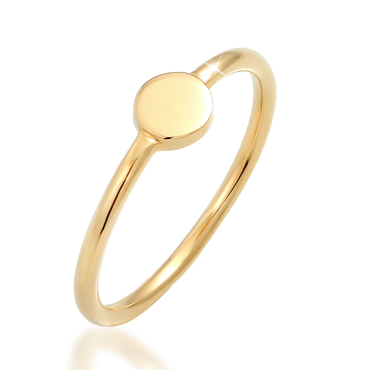 Gold - Elli | Ring Kreis | 925 Sterling Silber vergoldet
