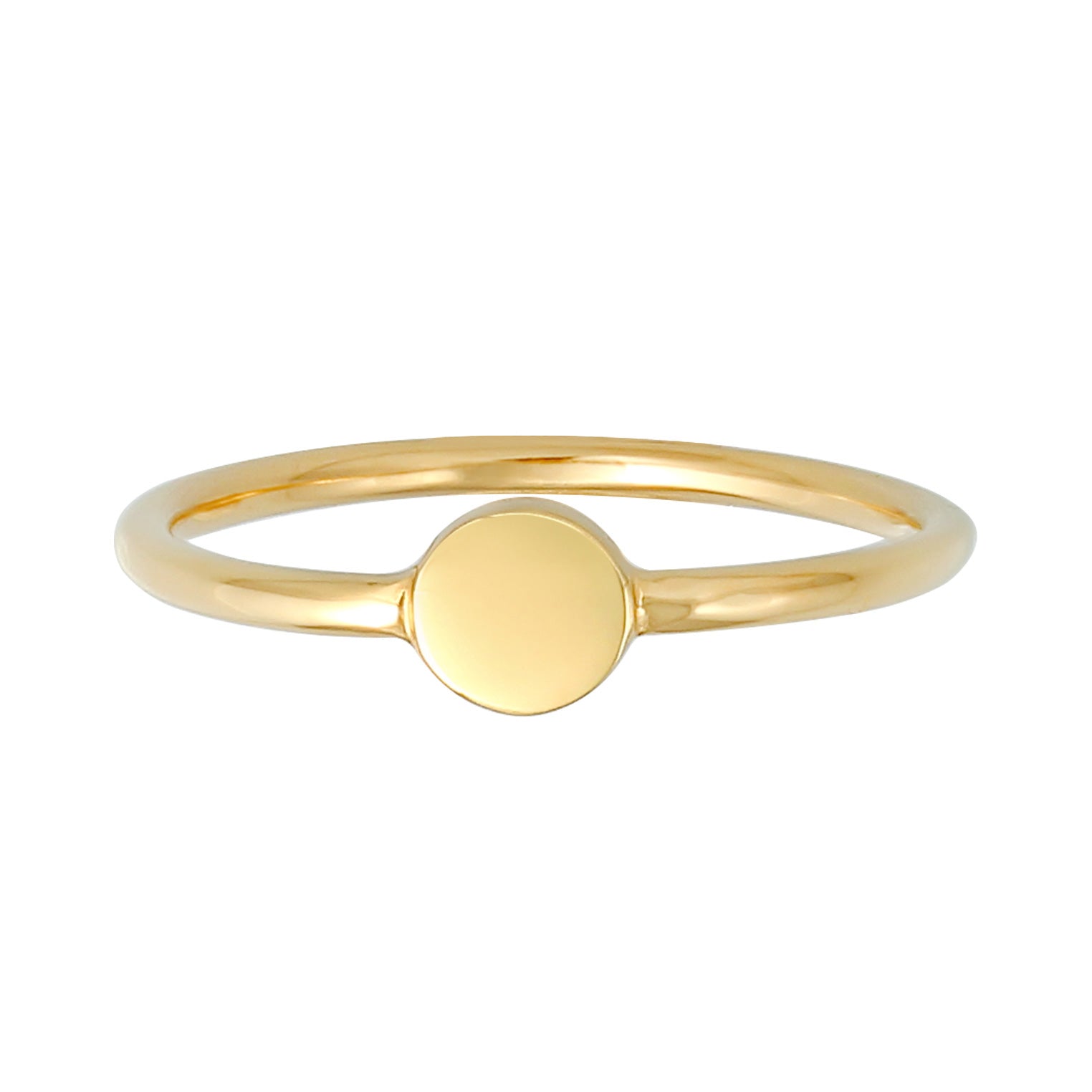 Gold - Elli | Ring Kreis | 925 Sterling Silber vergoldet