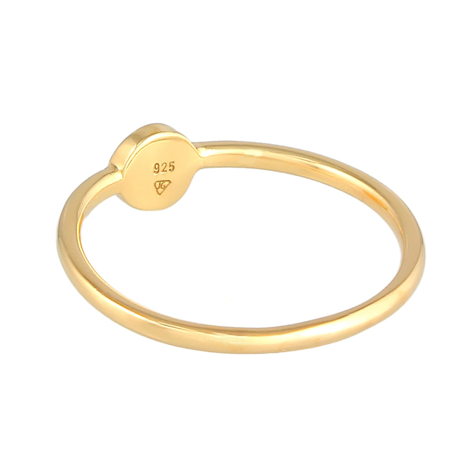 Gold - Elli | Ring Kreis | 925 Sterling Silber vergoldet