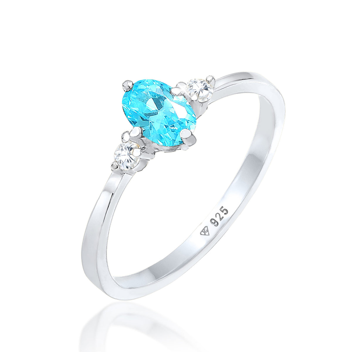 Silber - Elli | Ring | Zirkonia ( Hellblau ) | 925er Sterling Silber