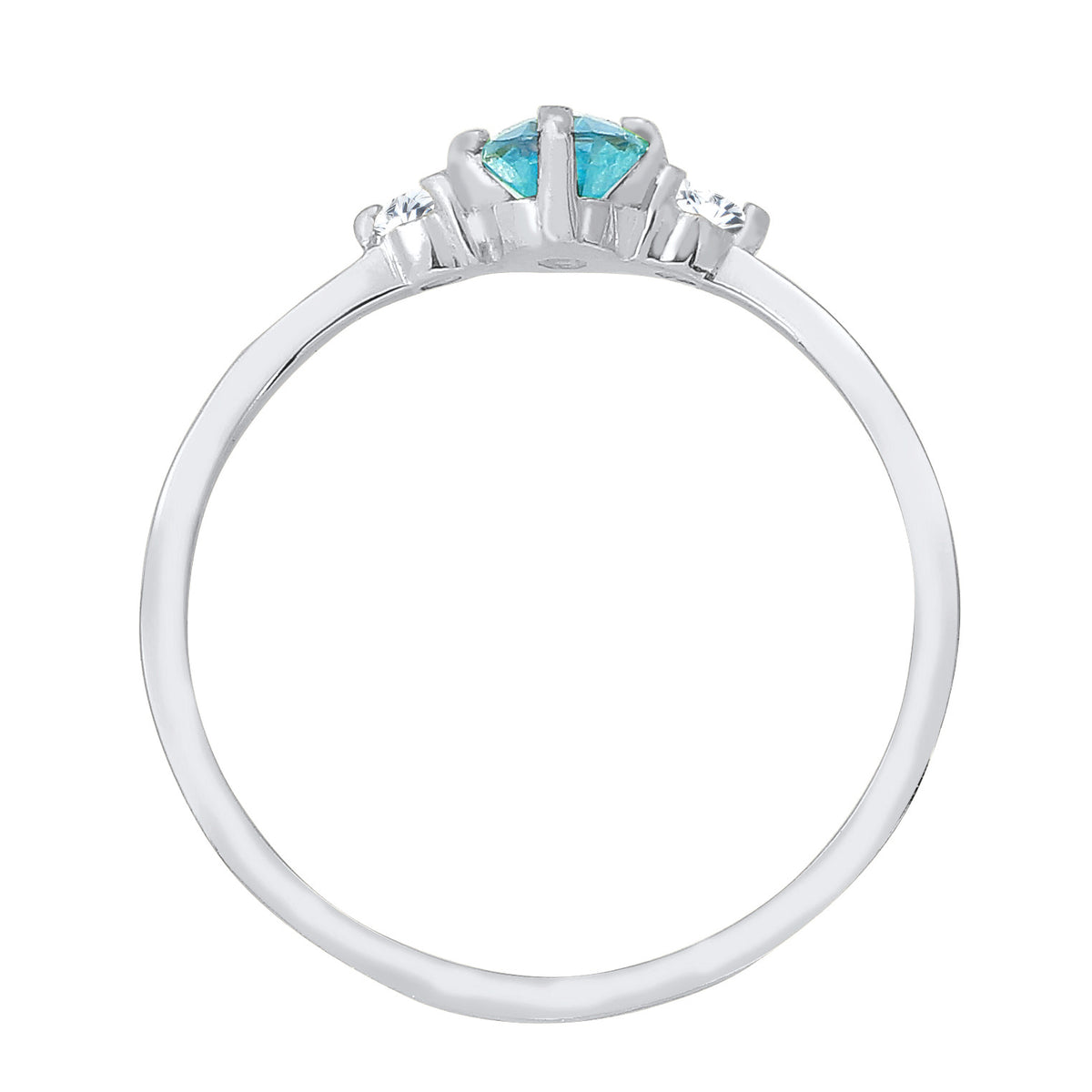 Silber - Elli | Ring | Zirkonia ( Hellblau ) | 925er Sterling Silber