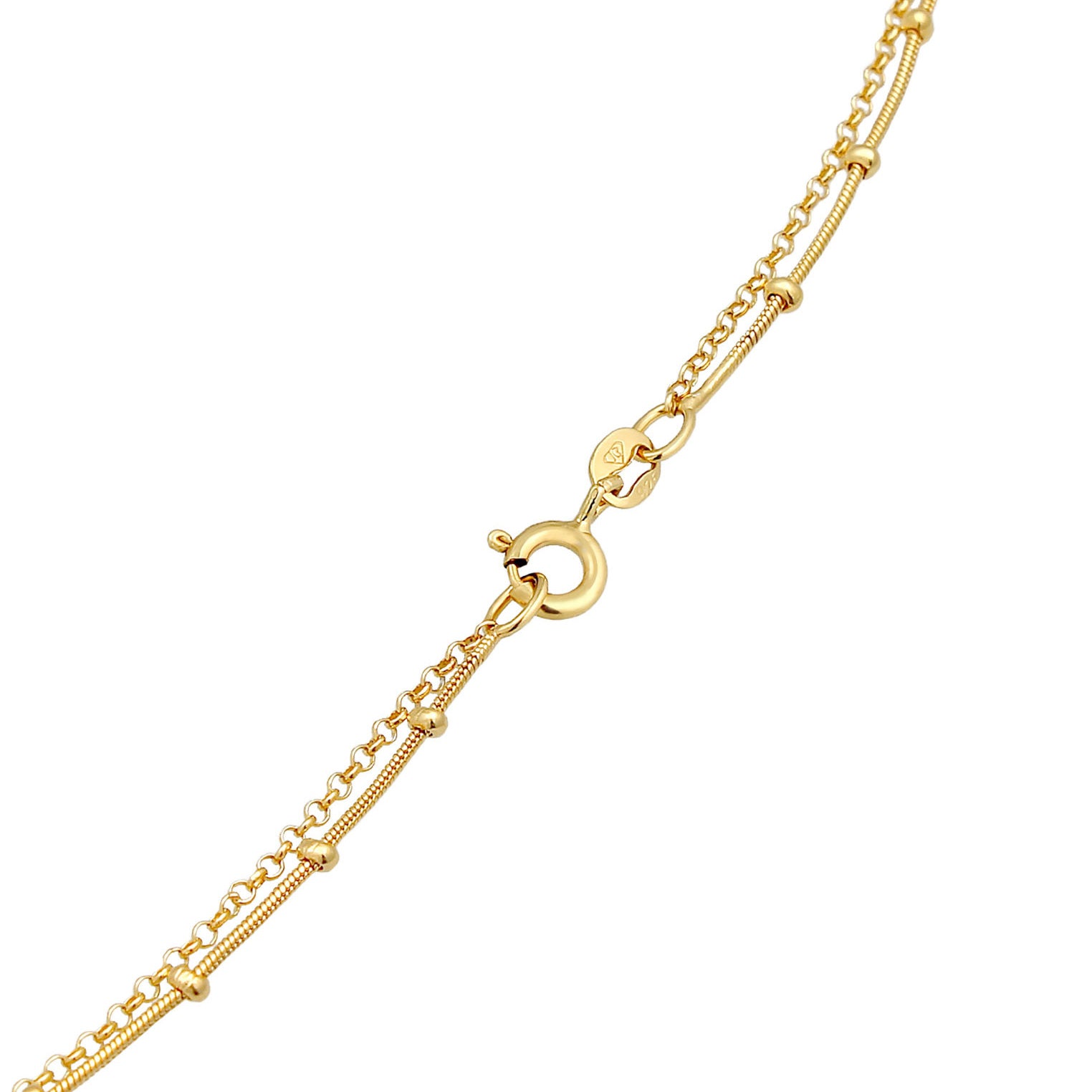 Gold - Elli | Layer-Halskette Kreis | 925 Sterling Silber vergoldet