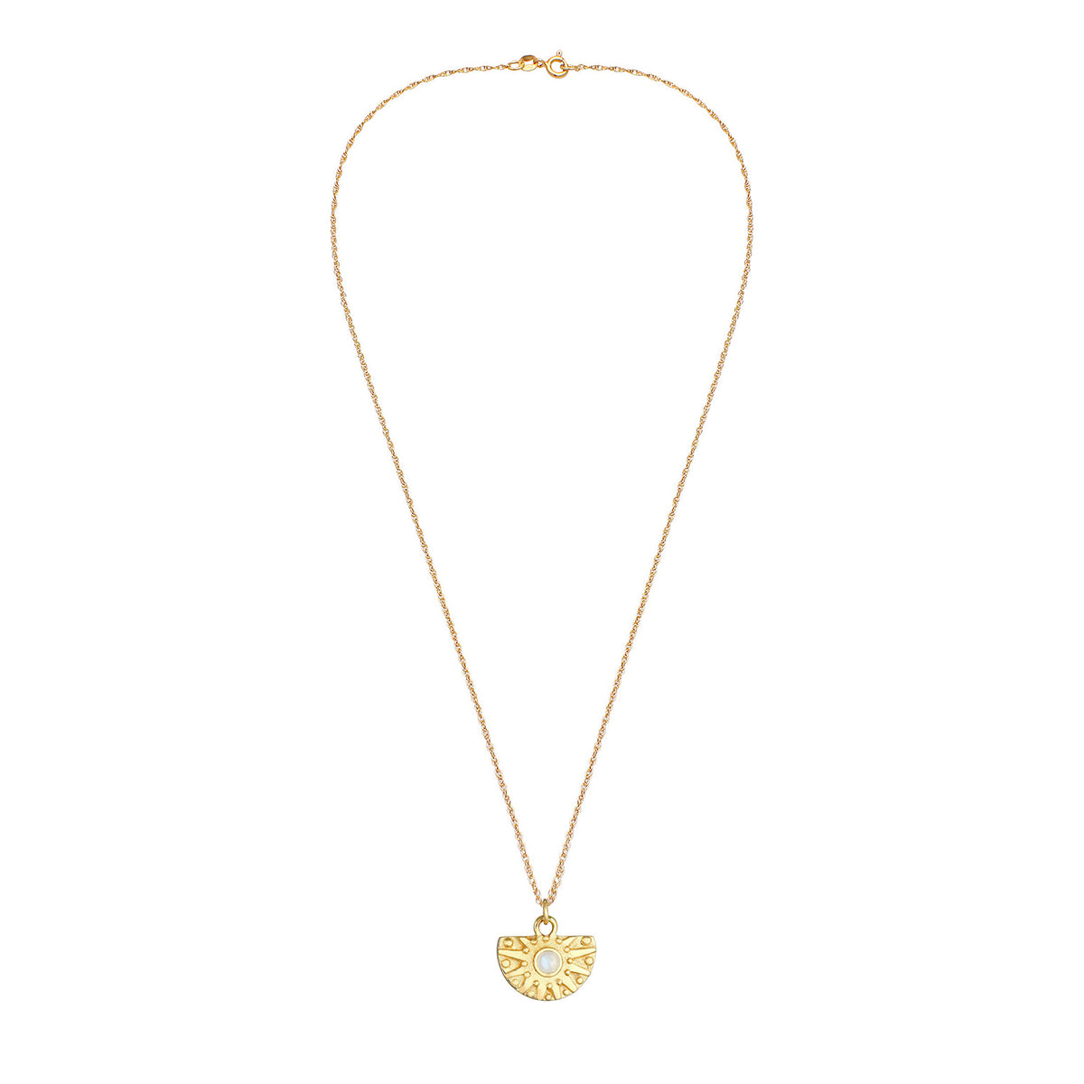 Gold - Elli PREMIUM | Halskette | Mondstein ( Weiß ) | 925 Sterling Silber vergoldet