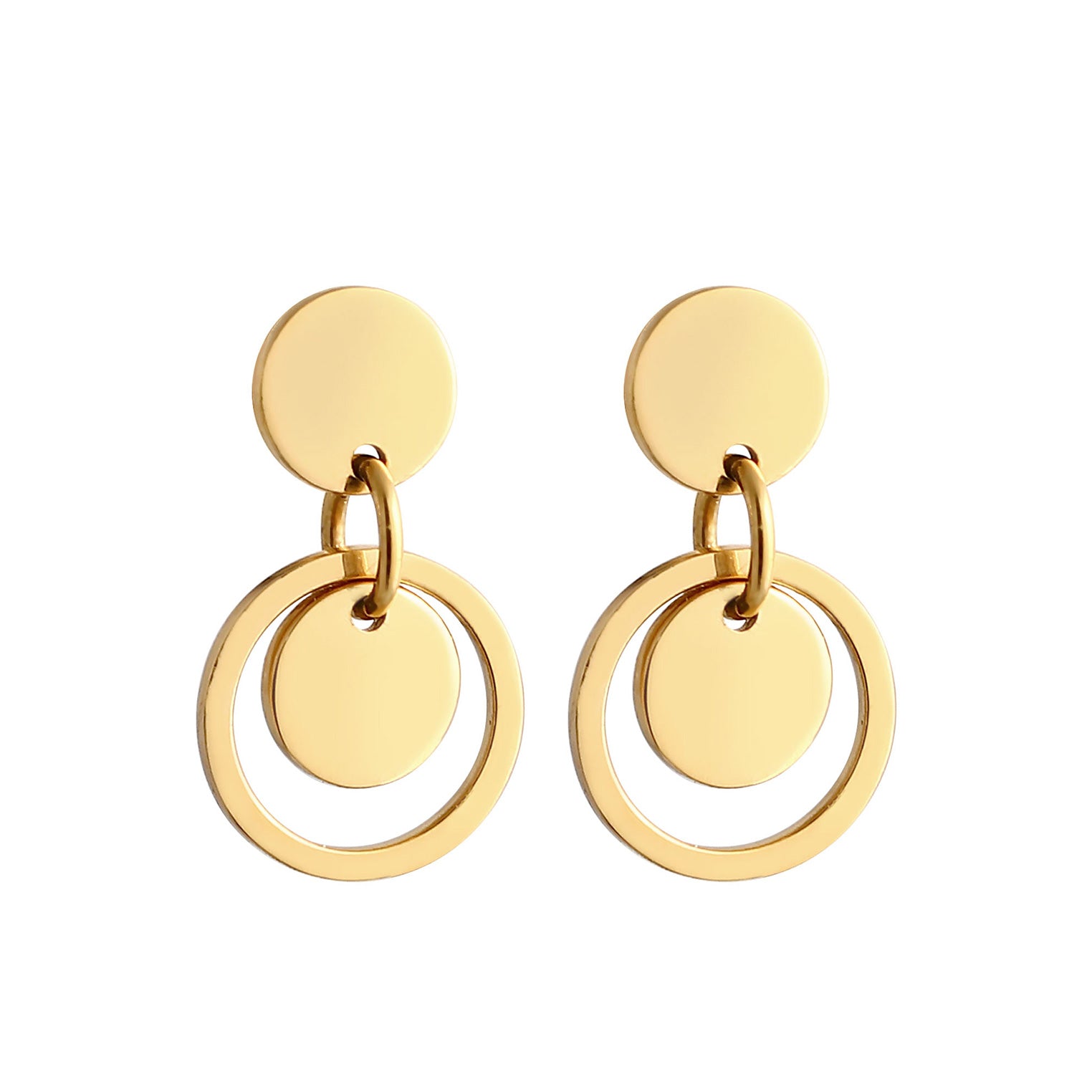 Gold - Elli | Ohrstecker Geo | 925 Sterling Silber vergoldet