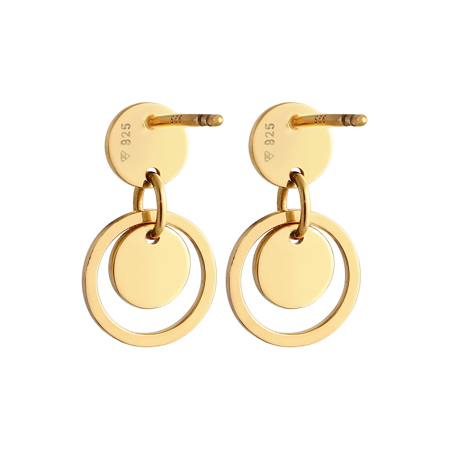 Gold - Elli | Ohrstecker Geo | 925 Sterling Silber vergoldet