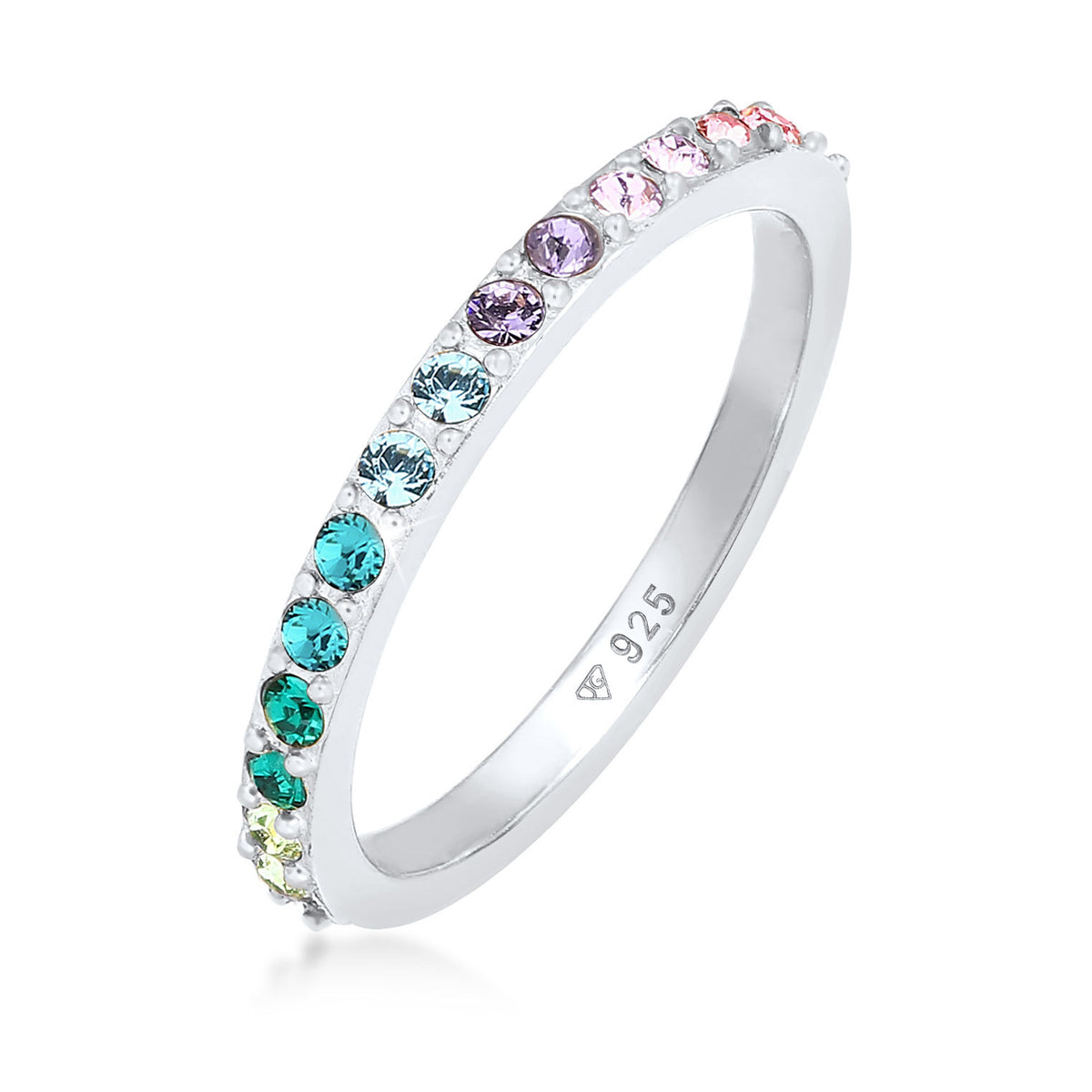 Silber - Elli | Bandring | Kristall ( Violett hell ) | 925er Sterling Silber