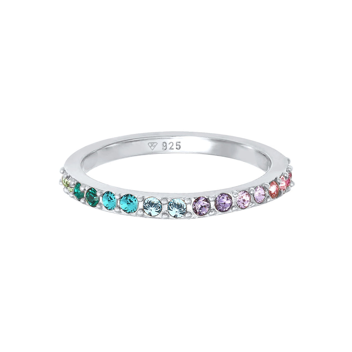 Silber - Elli | Bandring | Kristall ( Violett hell ) | 925er Sterling Silber