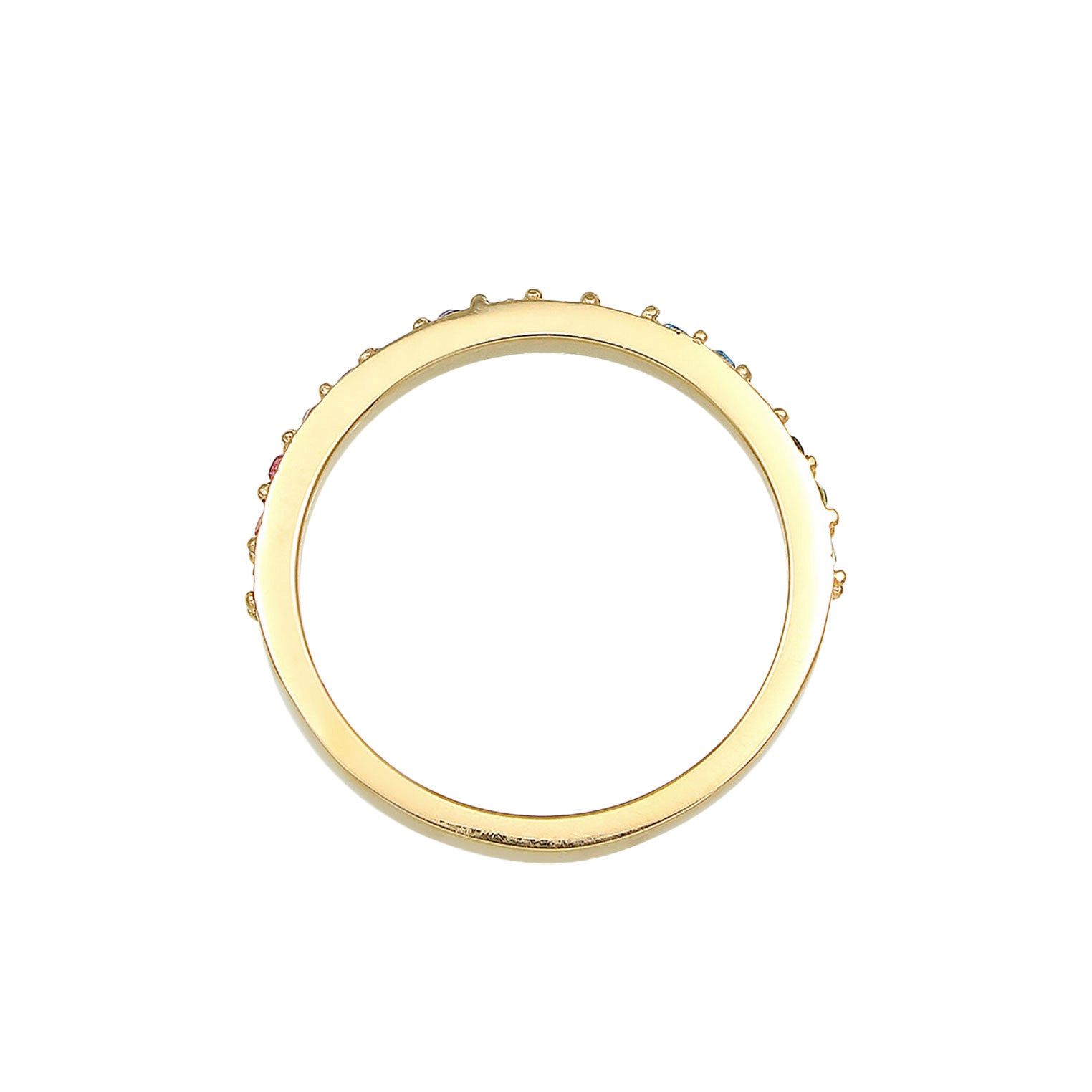 Gold - Elli | Bandring | Kristall ( Violett hell ) | 925 Sterling Silber vergoldet