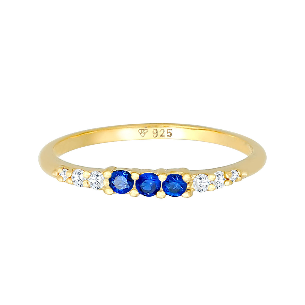 Gold - Elli | Ring | Saphir ( Blau ) | 925 Sterling Silber vergoldet