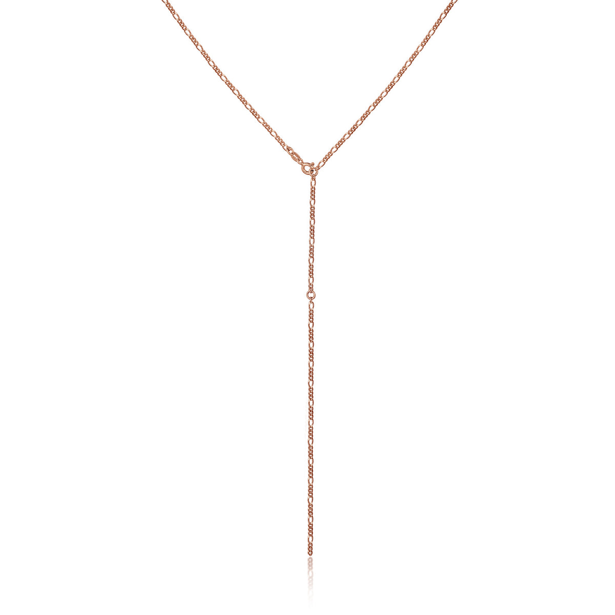 Roségold - Elli | Figaro-Y-Halskette | 925 Sterling Silber Rosegold