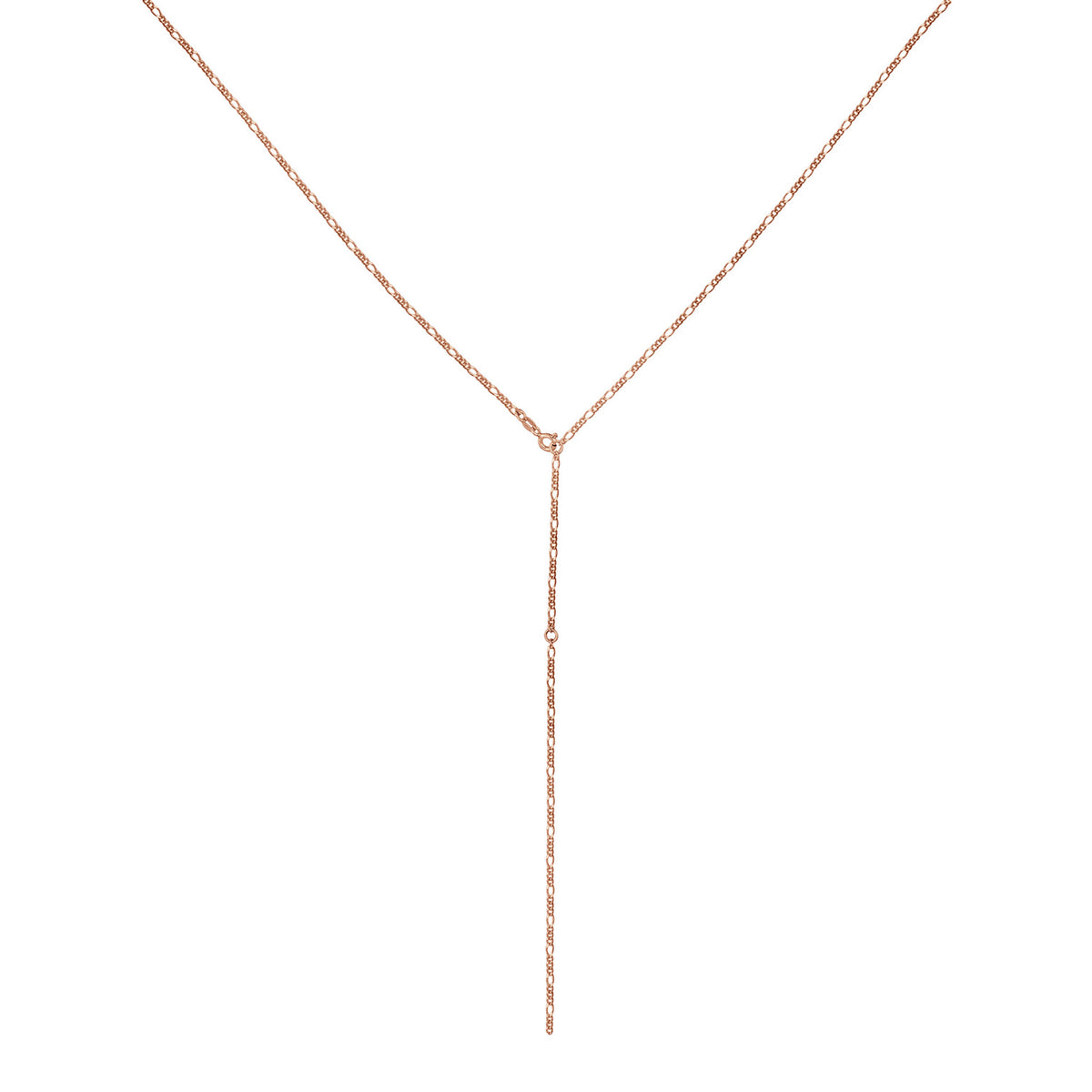 Roségold - Elli | Figaro-Y-Halskette | 925 Sterling Silber Rosegold