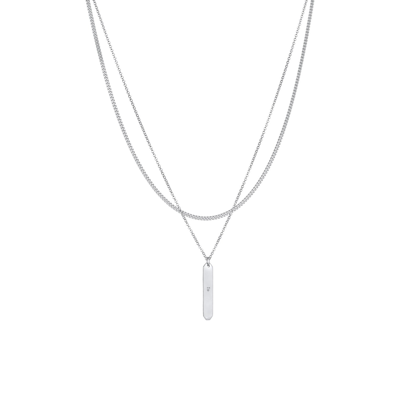 Silber - Elli | Layer-Halskette Geo | 925er Sterling Silber