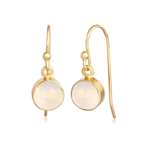 Gold - Elli | Ohrringset | Mondstein ( Weiß ) | 925 Sterling Silber vergoldet