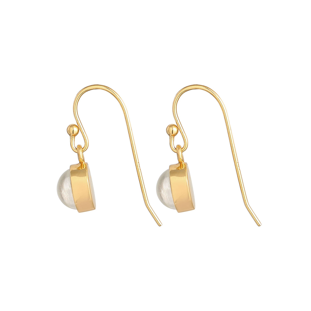Gold - Elli | Ohrringset | Mondstein ( Weiß ) | 925 Sterling Silber vergoldet