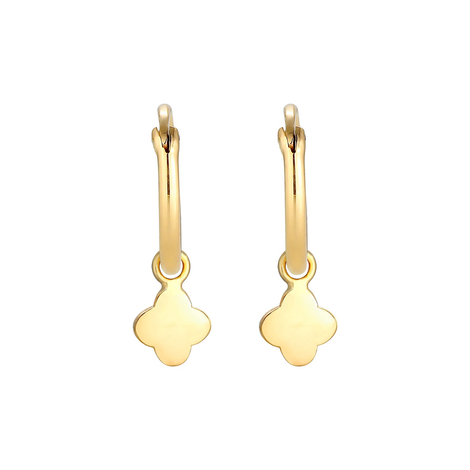 Gold - Elli | Creole Kleeblatt | 925 Sterling Silber vergoldet