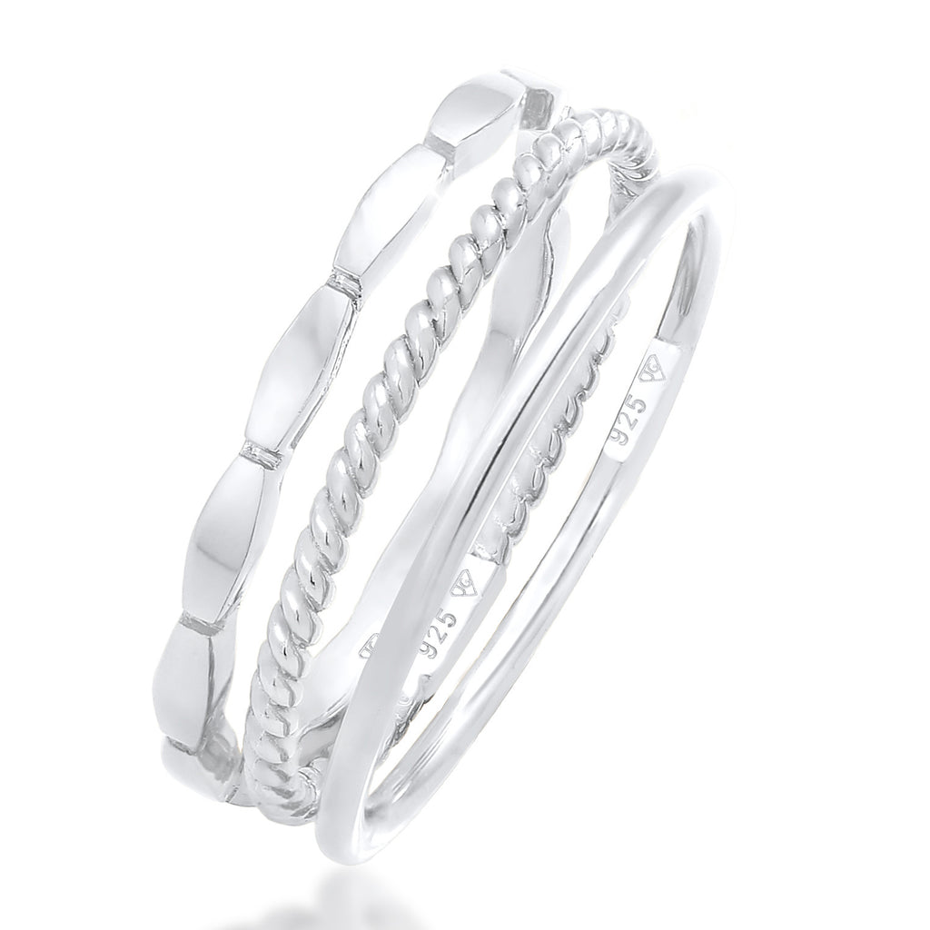 Silber - Elli | Ringset Geo | 925er Sterling Silber