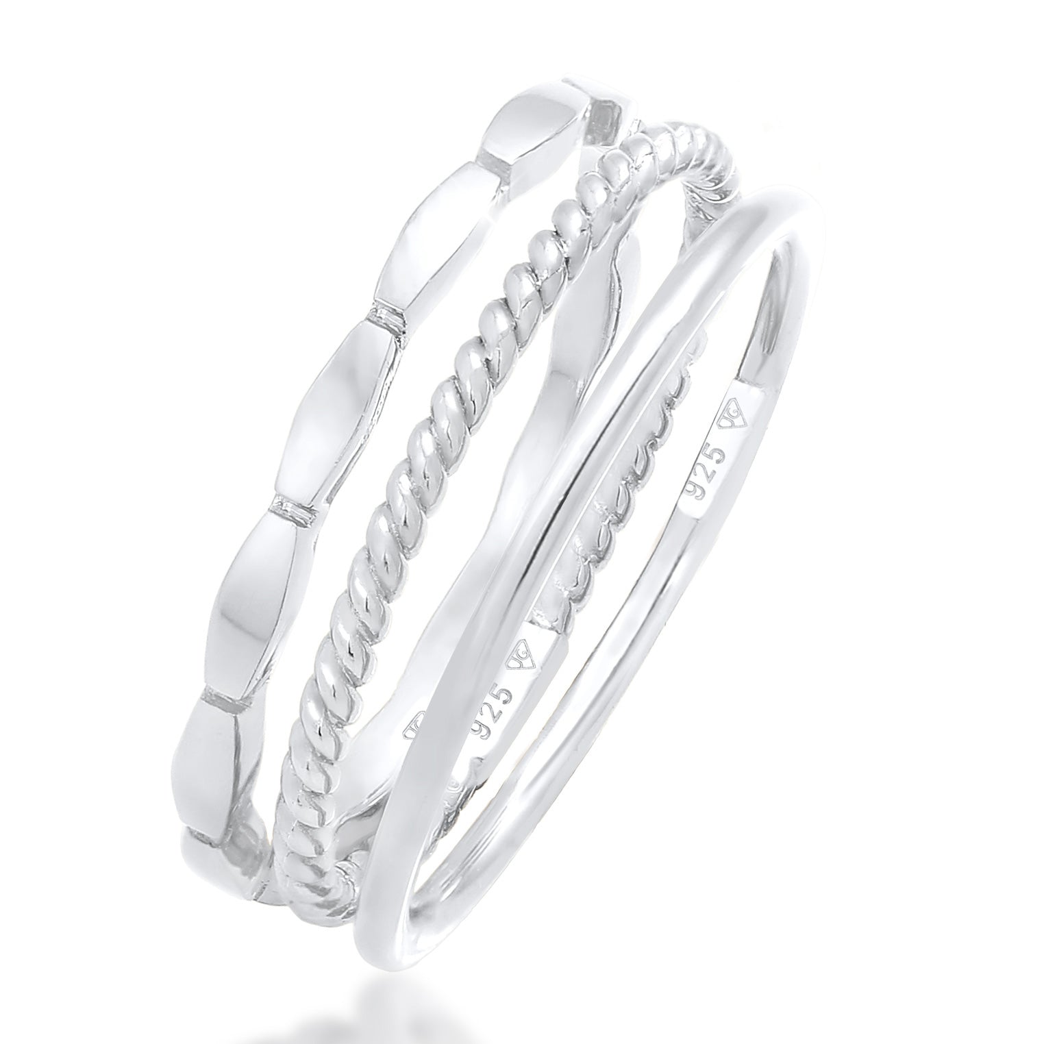 Silber - Elli | Ringset Geo | 925er Sterling Silber