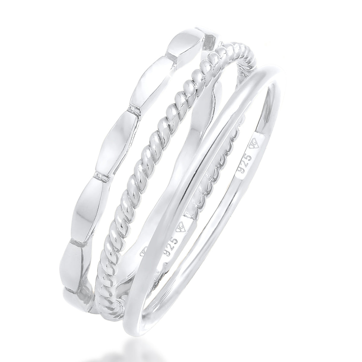 Silber - Elli | Ringset Geo | 925er Sterling Silber