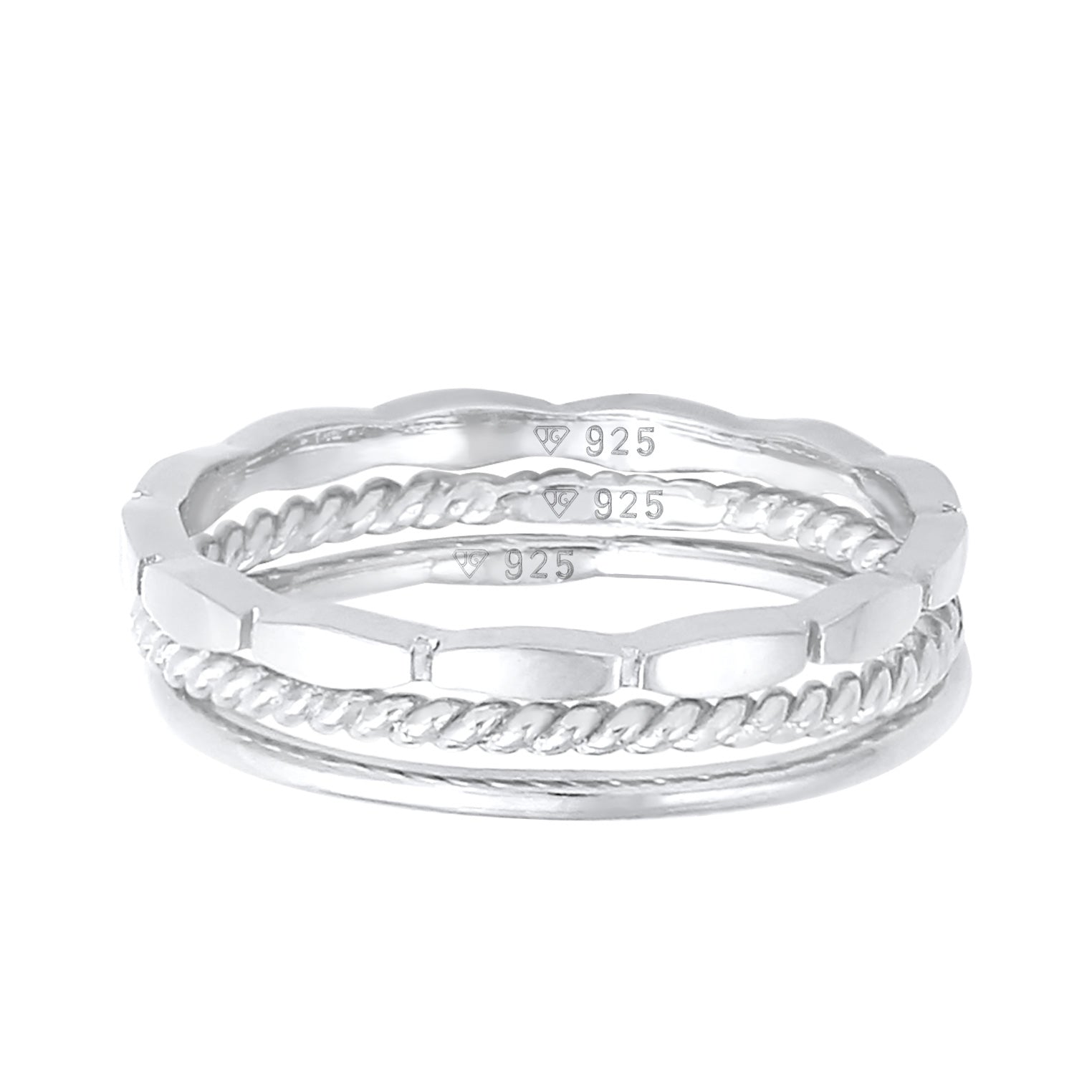 Silber - Elli | Ringset Geo | 925er Sterling Silber