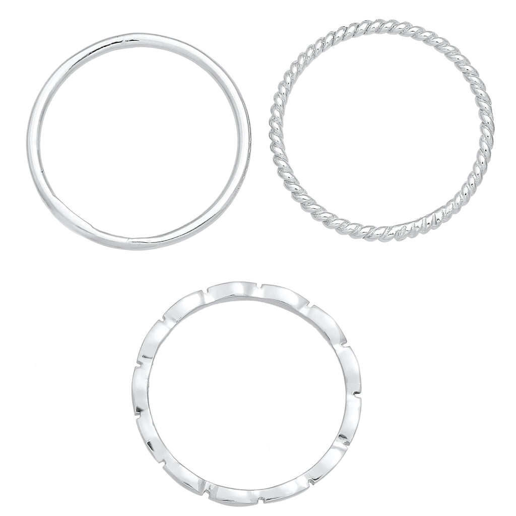 Silber - Elli | Ringset Geo | 925er Sterling Silber