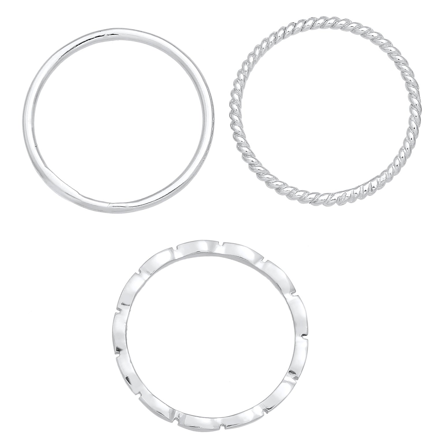 Silber - Elli | Ringset Geo | 925er Sterling Silber