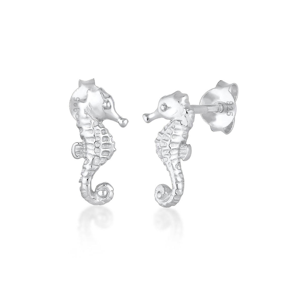 Silber - Elli | Ohrstecker Seepferdchen | 925er Sterling Silber