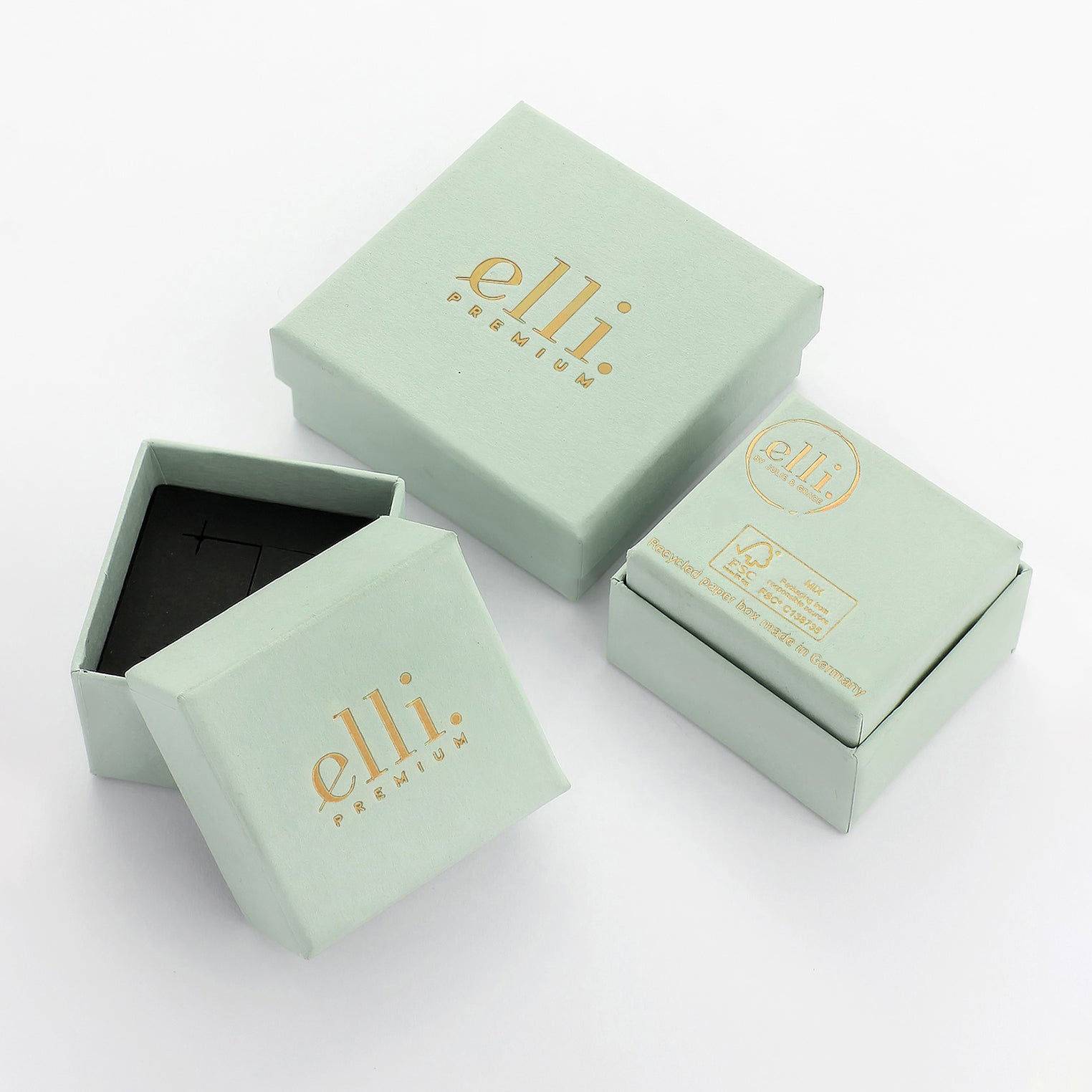 Gold - Elli PREMIUM | Schmuckset  | Pink Opal | 925 Sterling Silber vergoldet