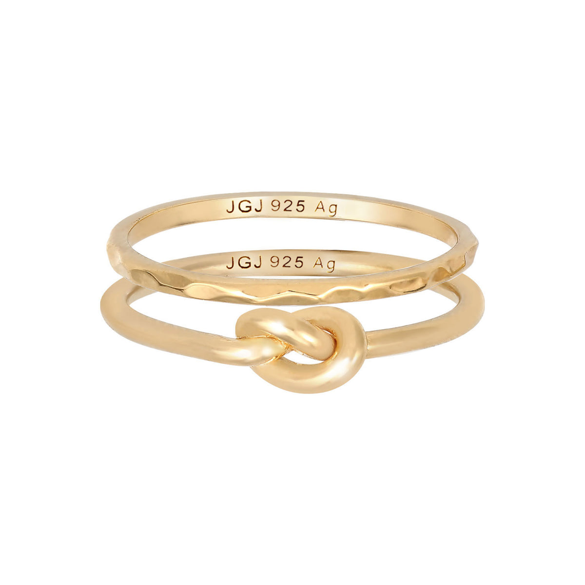 Gold - Elli | Ringset Knoten | 925 Sterling Silber vergoldet