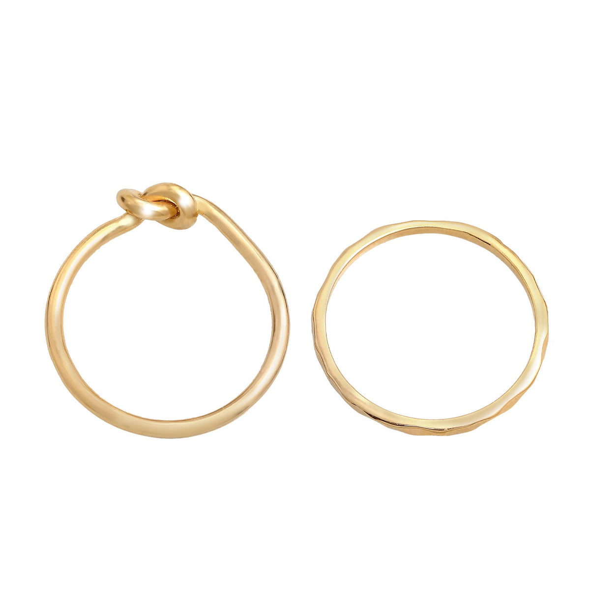 Gold - Elli | Ringset Knoten | 925 Sterling Silber vergoldet