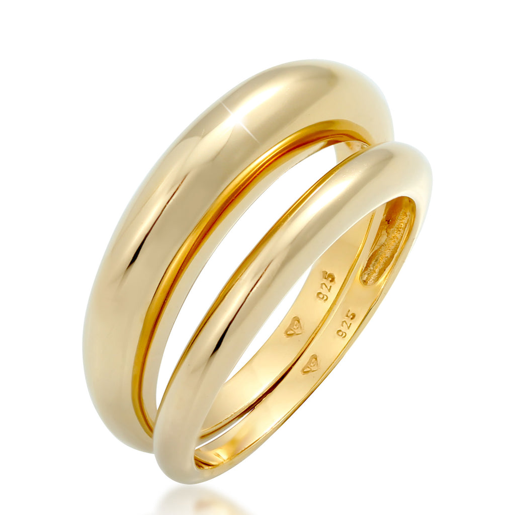 Gold - Elli PREMIUM | Bandring | 925 Sterling Silber vergoldet