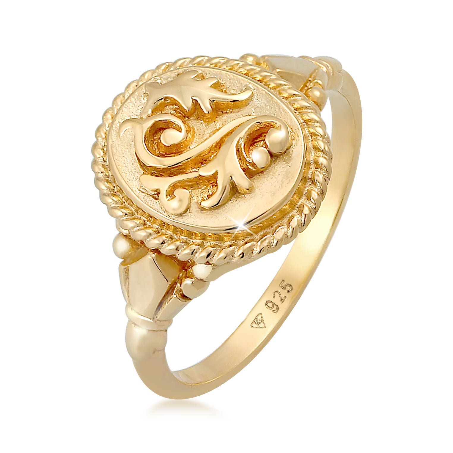 Gold - Elli | Ring Ornament | 925 Sterling Silber vergoldet