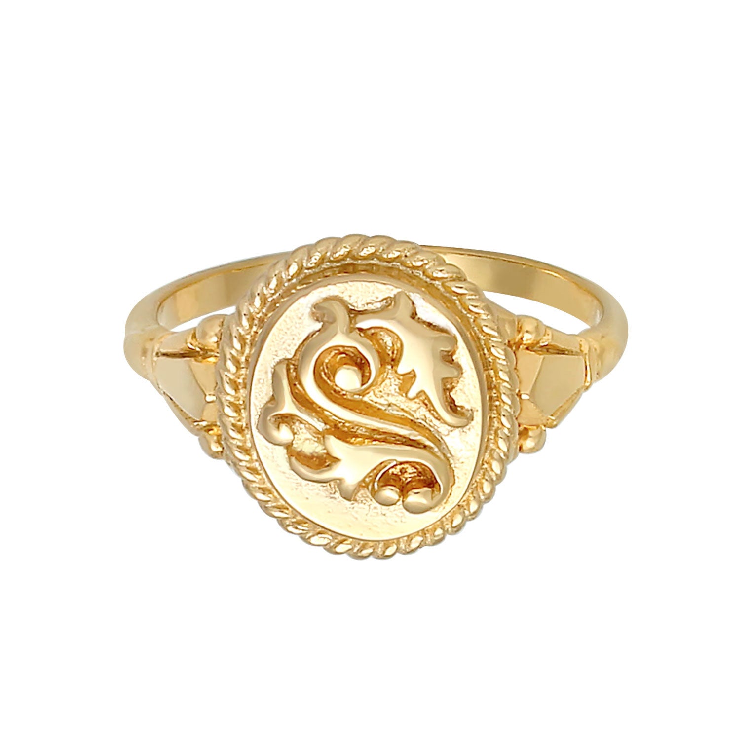 Gold - Elli | Ring Ornament | 925 Sterling Silber vergoldet