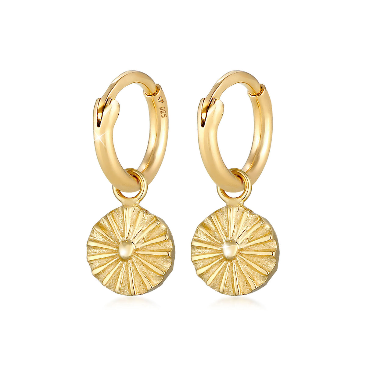 Gold - Elli | Creole Geo | 925 Sterling Silber vergoldet