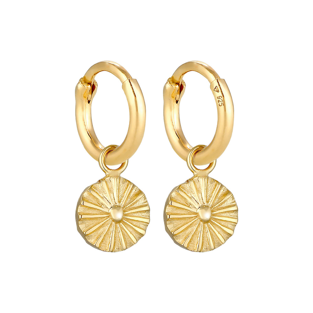 Gold - Elli | Creole Geo | 925 Sterling Silber vergoldet