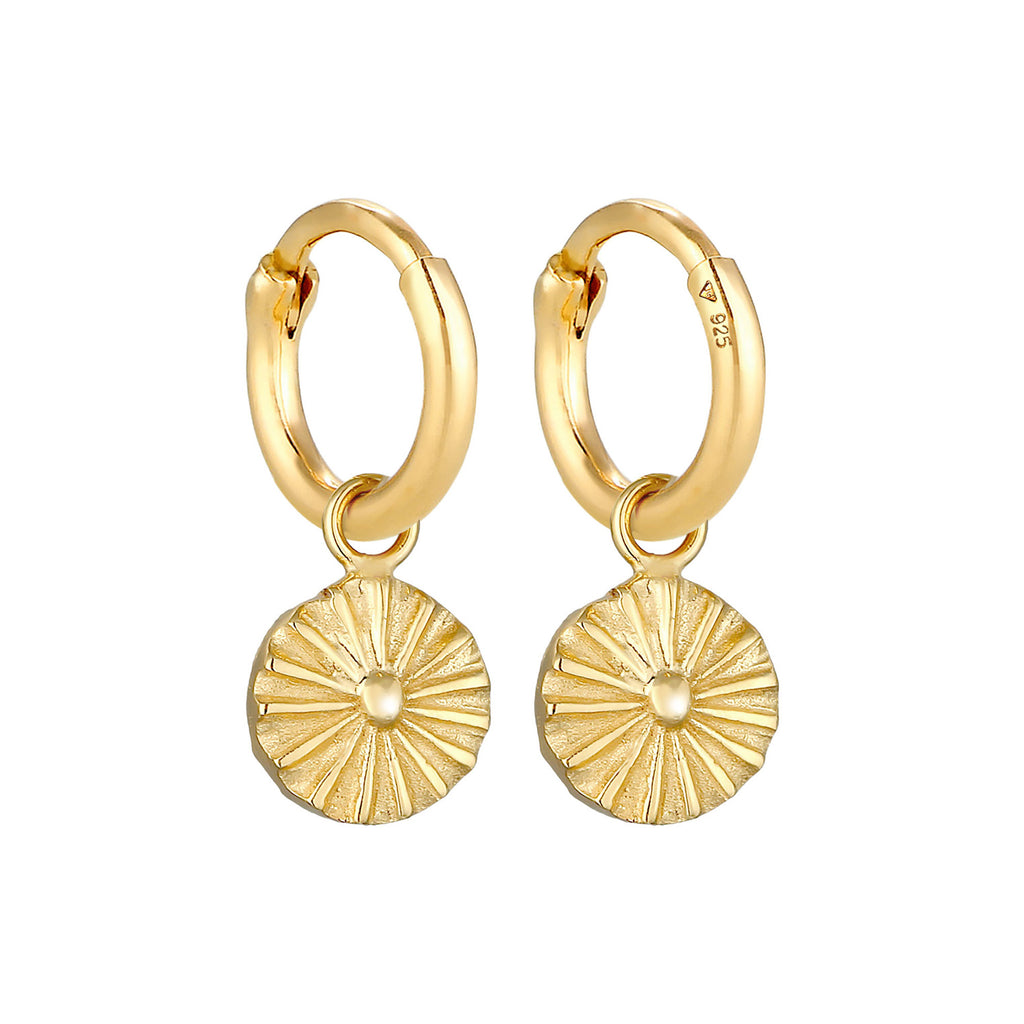 Gold - Elli | Creole Geo | 925 Sterling Silber vergoldet