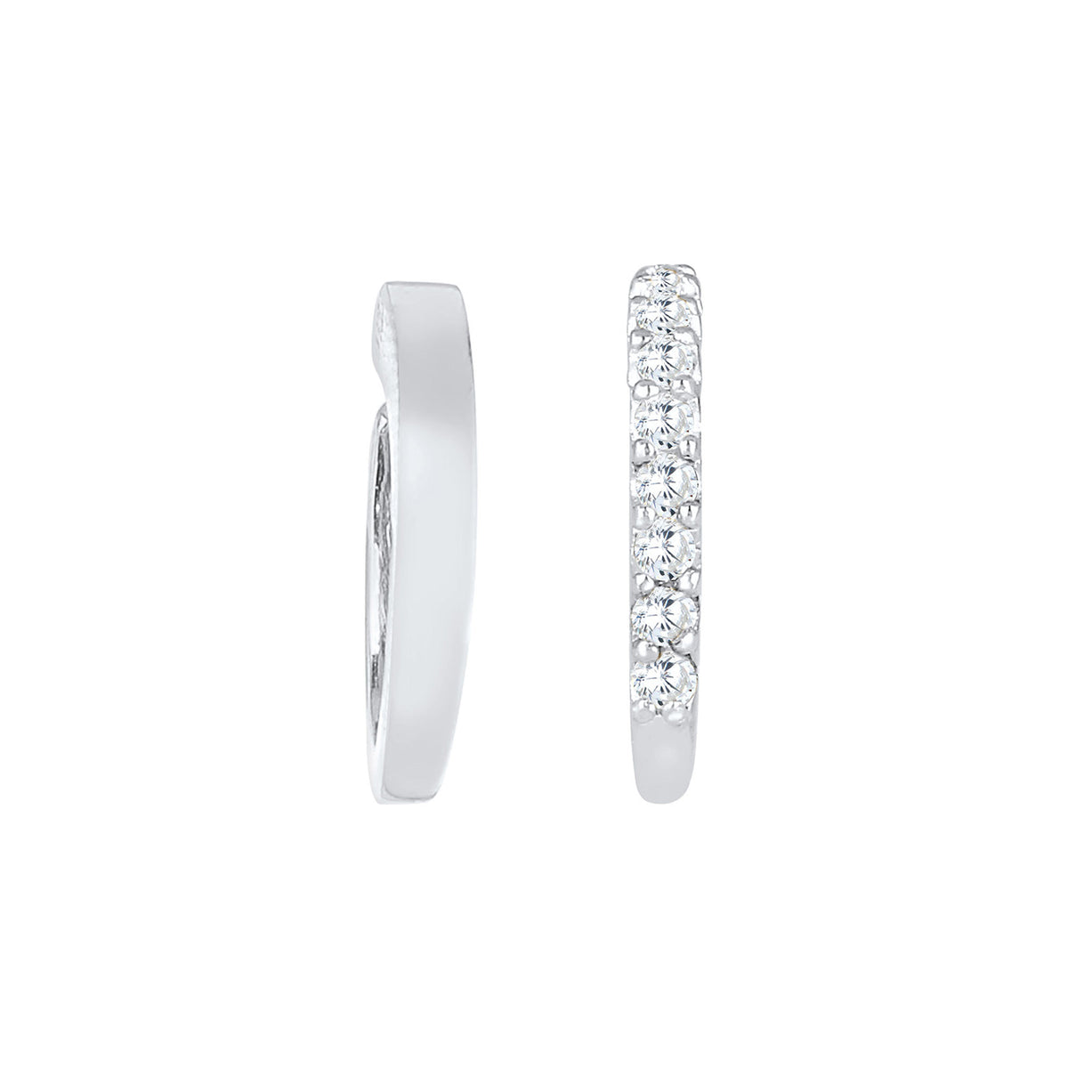 Silber - Elli | Earcuff | Zirkonia ( Weiß ) | 925er Sterling Silber