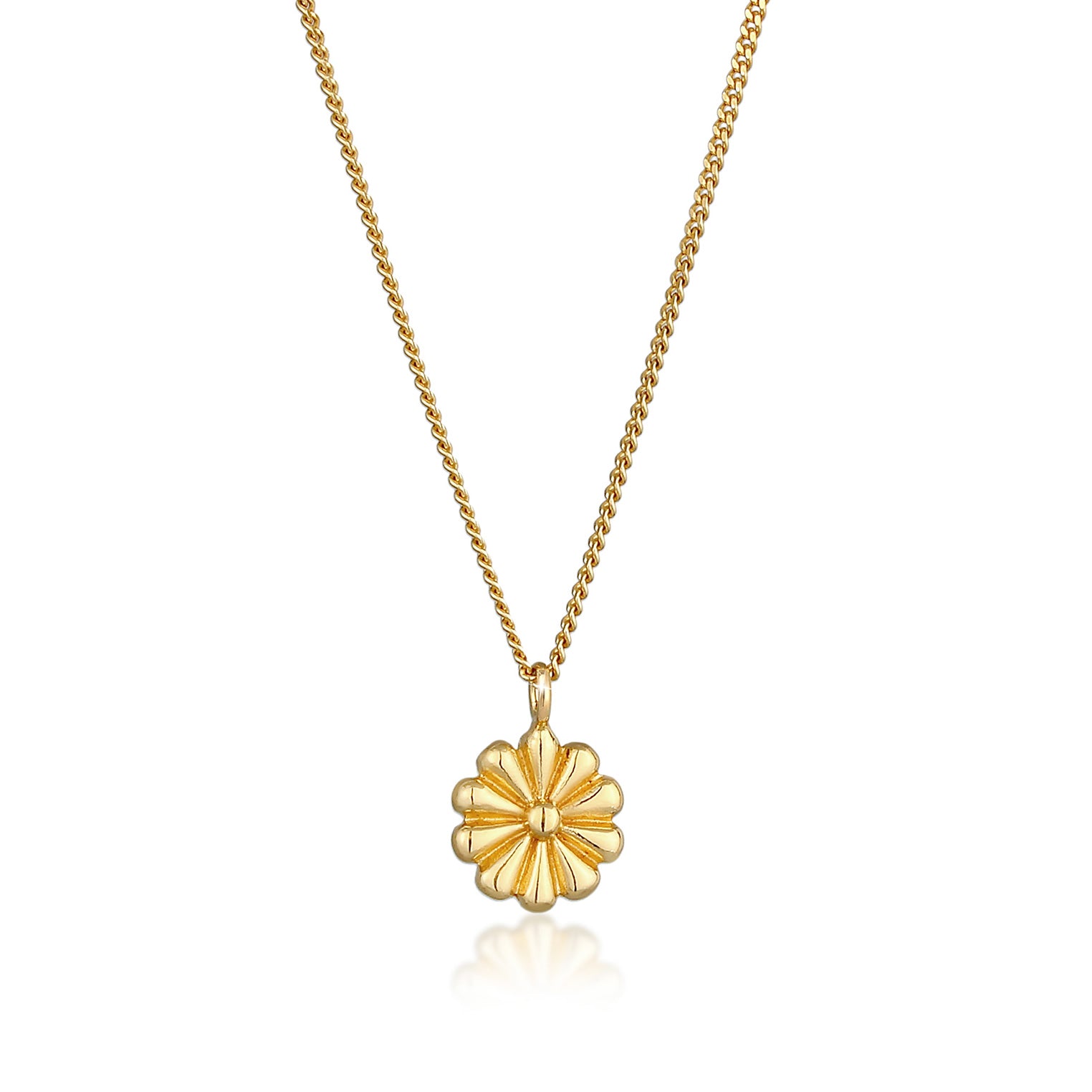 Gold - Elli | Halskette Blume | 925 Sterling Silber vergoldet
