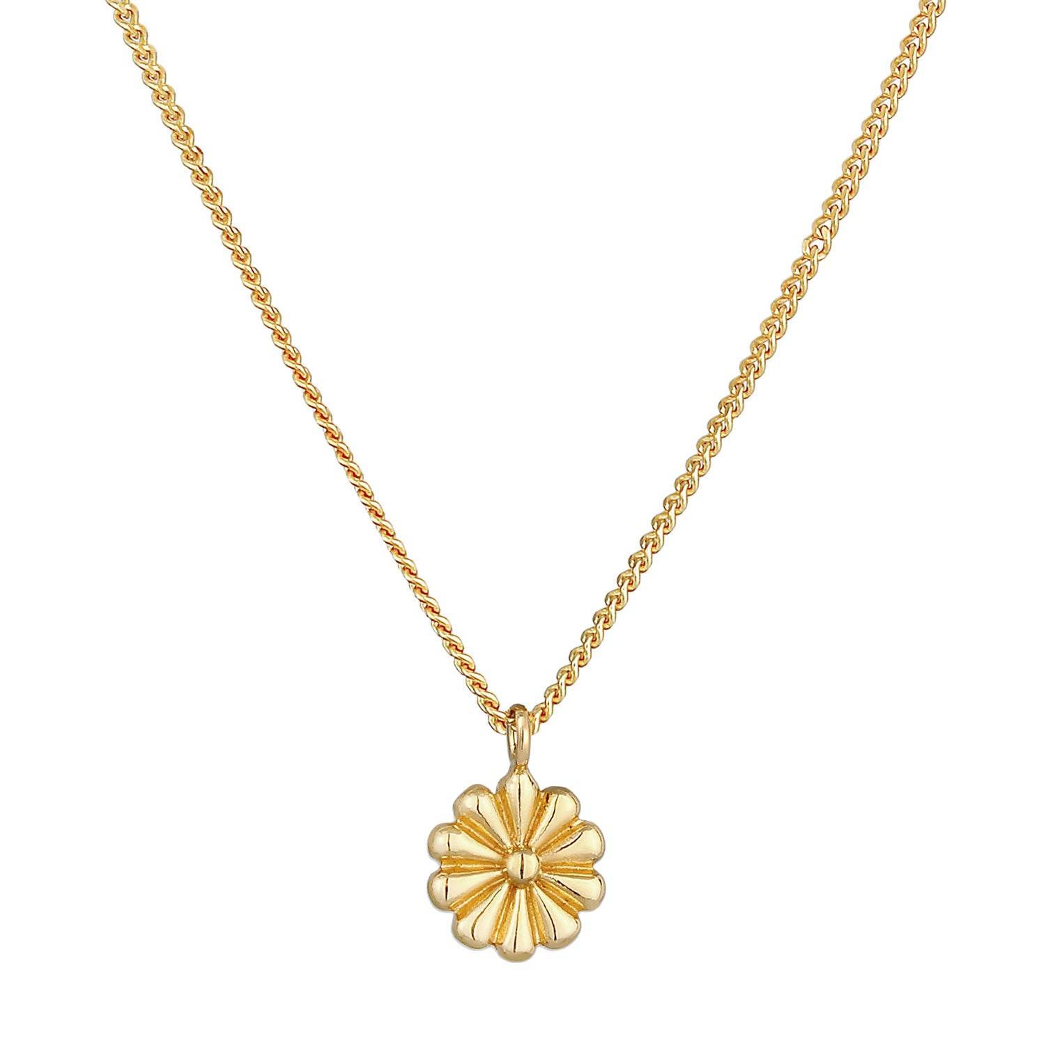 Gold - Elli | Halskette Blume | 925 Sterling Silber vergoldet