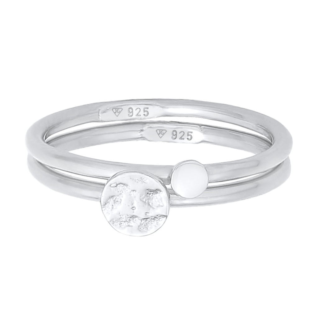 Silber - Elli | Ringset Kreis | 925er Sterling Silber