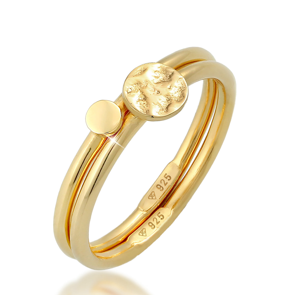 Gold - Elli | Ringset Kreis | 925 Sterling Silber vergoldet