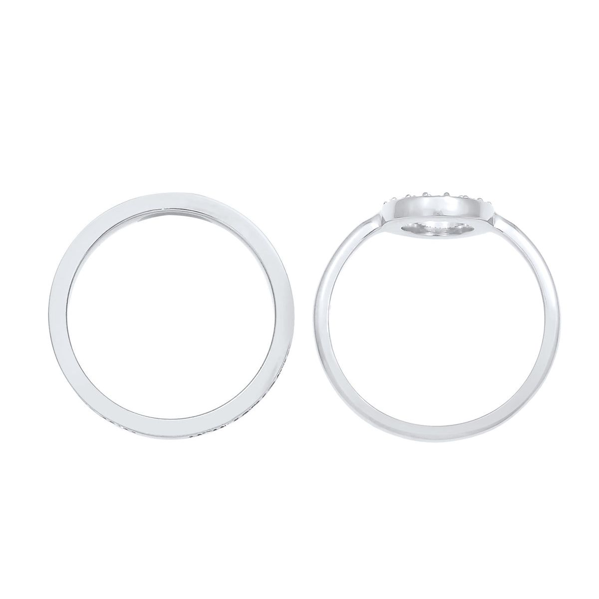 Silber - Elli PREMIUM | Ringset Kreis | Mit Kristallen von Swarovski® (Weiß) | 925er Sterling Silber