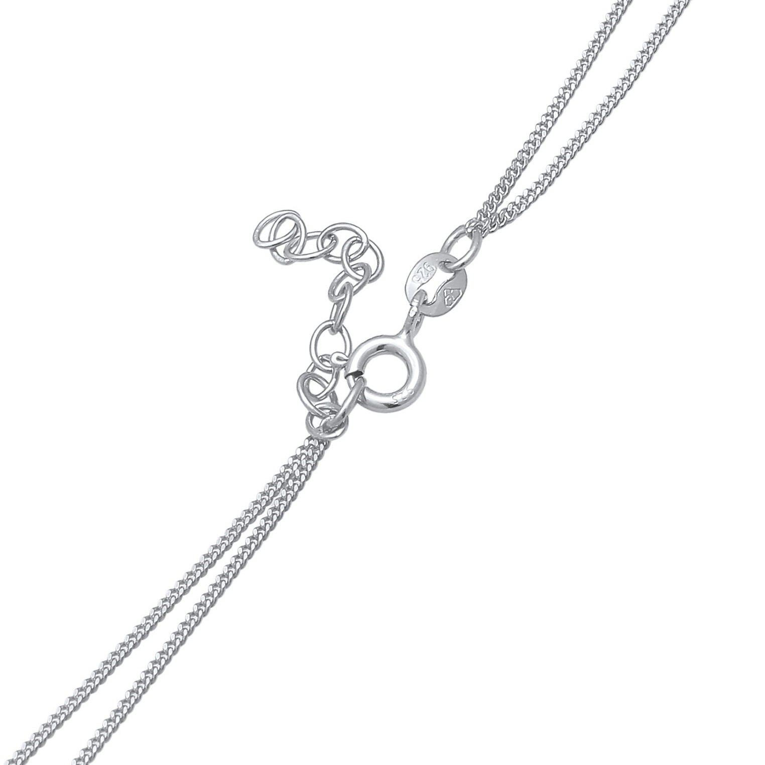 Silber - Elli | Layer-Halskette Blitz | Mit Kristallen von Swarovski® (Weiß) | 925er Sterling Silber